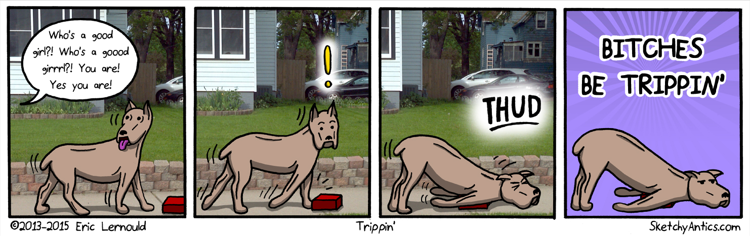 Fun Fact:  I accidently made the dog a quest giver in panel 2.